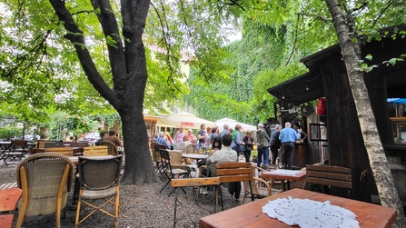 Zwischendurch eine Pause im Biergarten